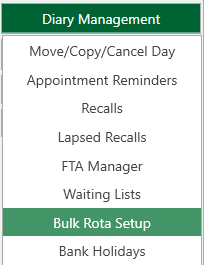 Bulk Rota Setup Button