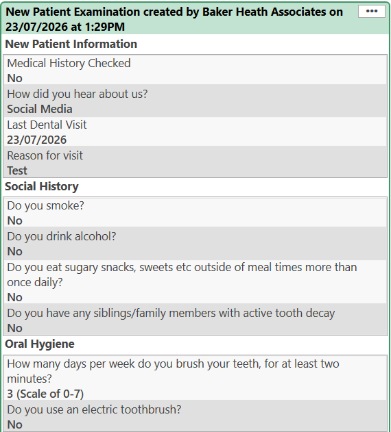 Clinical Note Questionnaire Answers